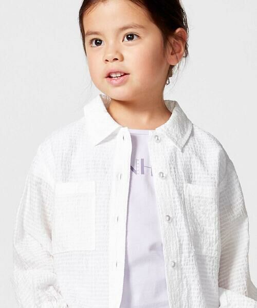 BeBe / べべ シャツ・ブラウス | シアーチェックオーバーシャツ+ロゴ半袖Tシャツセット(100~160cm) | 詳細3