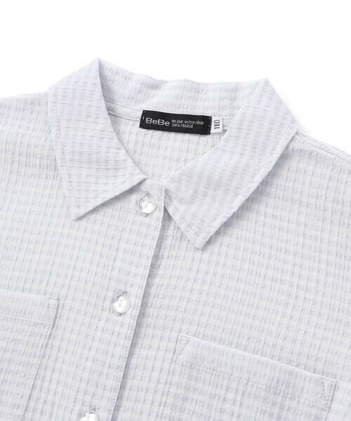BeBe / べべ シャツ・ブラウス | シアーチェックオーバーシャツ+ロゴ半袖Tシャツセット(100~160cm) | 詳細18