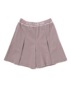 BeBe / べべ ショート・ハーフ・半端丈パンツ | ウエストロゴポンチボックスプリーツキュロットパンツ(90~160cm)