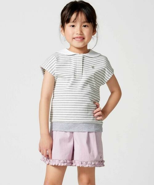 BeBe / べべ ショート・ハーフ・半端丈パンツ | ストレッチワッシャー裾フリルショートパンツ(90~150cm) | 詳細2