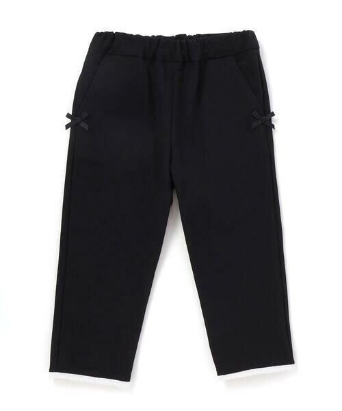 BeBe / べべ チノ・ワークパンツ | 裾レースサッカーストレッチカプリパンツ(90~150cm) | 詳細1