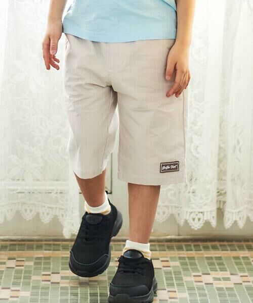 BeBe / べべ ショート・ハーフ・半端丈パンツ | コードレーンネーム付ハーフパンツ(90~150cm)（ベージュ系）
