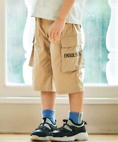 BeBe / べべ ショート・ハーフ・半端丈パンツ | 【速乾】ストレッチロゴ刺しゅう6分丈カーゴパンツ(80~150cm)