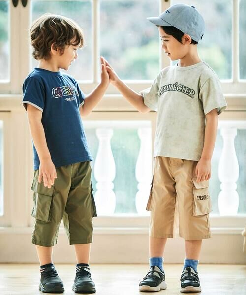 BeBe / べべ ショート・ハーフ・半端丈パンツ | 【速乾】ストレッチロゴ刺しゅう6分丈カーゴパンツ(80~150cm) | 詳細2