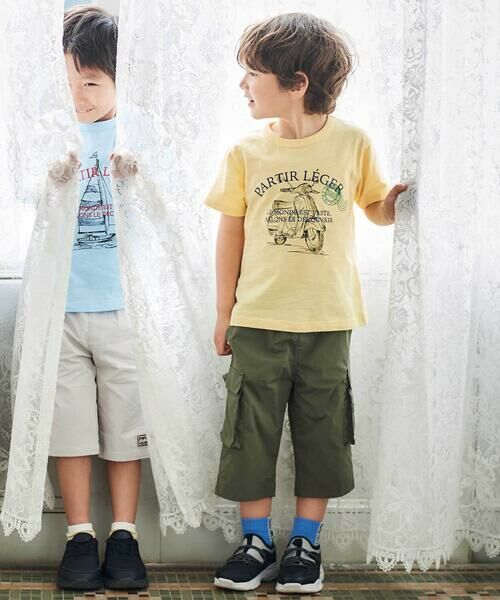 BeBe / べべ ショート・ハーフ・半端丈パンツ | 【速乾】ストレッチロゴ刺しゅう6分丈カーゴパンツ(80~150cm) | 詳細3