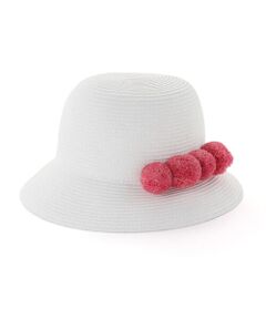 BeBe / べべ ハット | 【アジャスター付】【お揃い】ラフィアポンポンペーパーブレードハット(48~56cm)