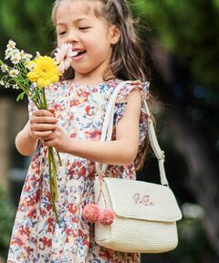 BeBe / べべ ショルダーバッグ | 【お揃い】ラフィアポンポンブレード編みポシェット