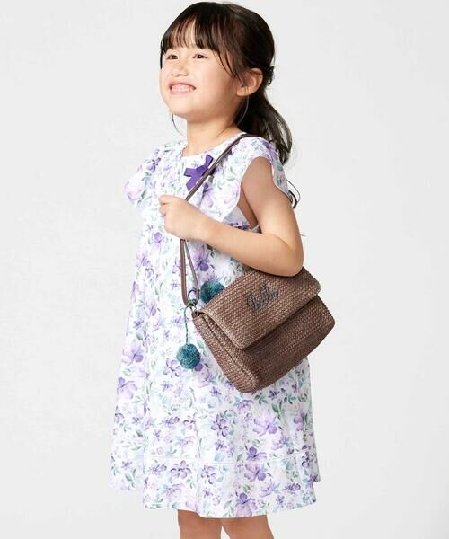 BeBe / べべ ショルダーバッグ | 【お揃い】ラフィアポンポンブレード編みポシェット | 詳細7