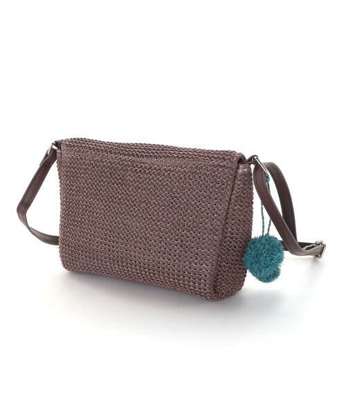 BeBe / べべ ショルダーバッグ | 【お揃い】ラフィアポンポンブレード編みポシェット | 詳細9