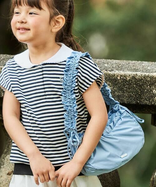 BeBe / べべ ショルダーバッグ | タフタフリルショルダーバッグ（ブルー）