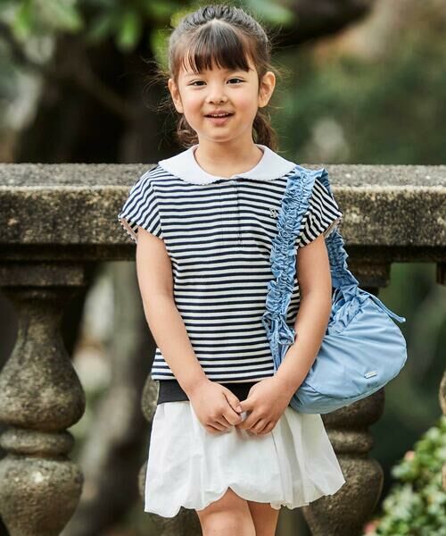 BeBe / べべ Tシャツ | セーラーカラーリブボーダーTシャツ(90~160cm) | 詳細2