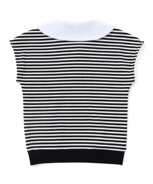 BeBe / べべ Tシャツ | セーラーカラーリブボーダーTシャツ(90~160cm) | 詳細4