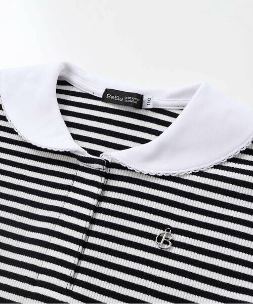 BeBe / べべ Tシャツ | セーラーカラーリブボーダーTシャツ(90~160cm) | 詳細5