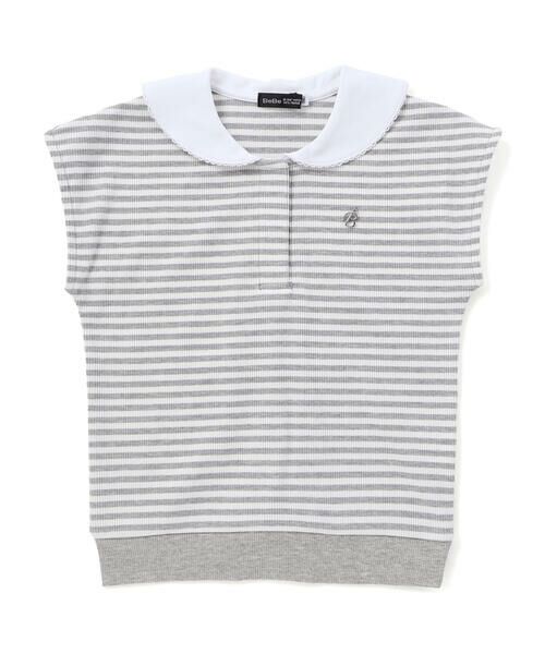 BeBe / べべ Tシャツ | セーラーカラーリブボーダーTシャツ(90~160cm) | 詳細13
