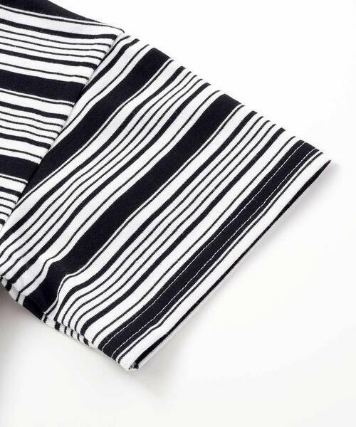 BeBe / べべ Tシャツ | ランダムボーダーエンボスロゴ半袖ドロストTシャツ(90~160cm) | 詳細12