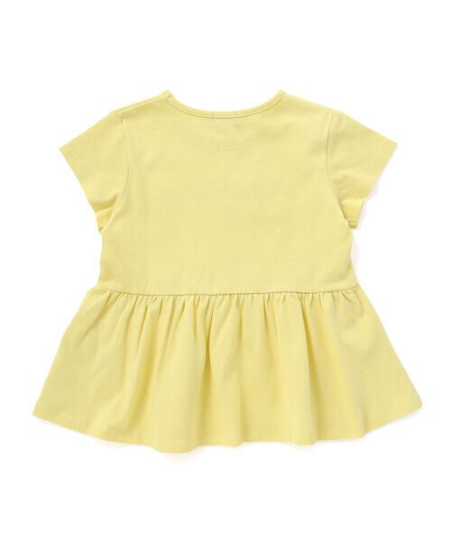 BeBe / べべ Tシャツ | ロゴ刺しゅうペプラムフリル天竺半袖Tシャツ(100~150cm) | 詳細5