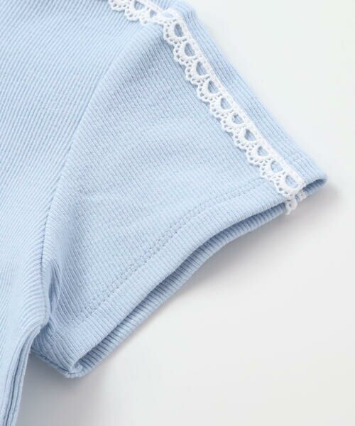 BeBe / べべ Tシャツ | ショルダーラインロゴ刺しゅうテレコ半袖Tシャツ(90~160cm) | 詳細9