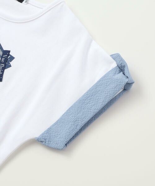 BeBe / べべ Tシャツ | ラベルロゴハートモチーフ袖切り替え天竺半袖Tシャツ(90~150cm) | 詳細9