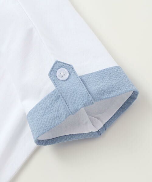 BeBe / べべ Tシャツ | ラベルロゴハートモチーフ袖切り替え天竺半袖Tシャツ(90~150cm) | 詳細10