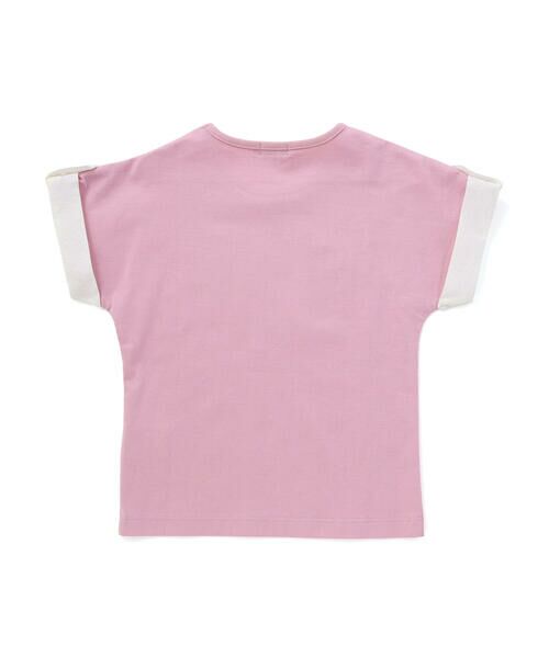 BeBe / べべ Tシャツ | ラベルロゴハートモチーフ袖切り替え天竺半袖Tシャツ(90~150cm) | 詳細16