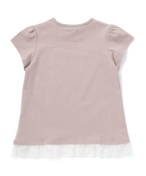 BeBe / べべ Tシャツ | 裾レースBeロゴパッチ刺しゅう天竺半袖Tシャツ(80~150cm) | 詳細2