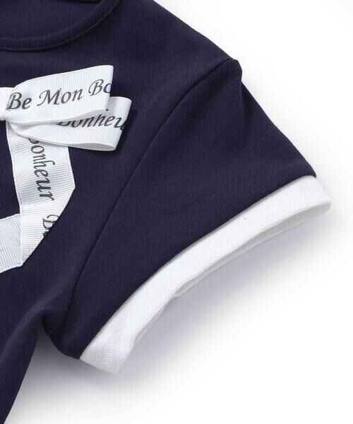 BeBe / べべ Tシャツ | グログランBIGリボンモチーフスムース半袖Tシャツ(80~160cm) | 詳細11