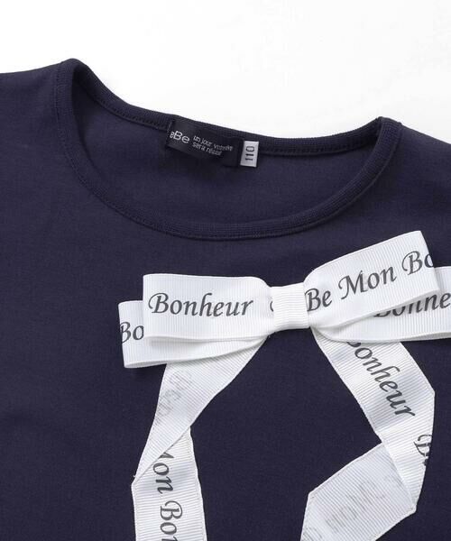 BeBe / べべ Tシャツ | グログランBIGリボンモチーフスムース半袖Tシャツ(80~160cm) | 詳細6