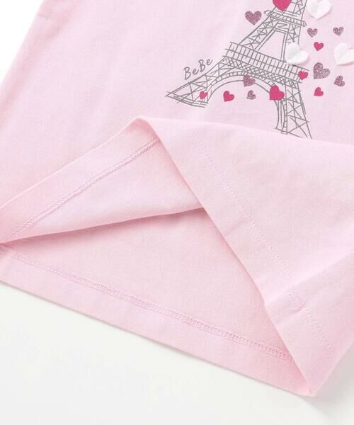 BeBe / べべ Tシャツ | 袖フリルエッフェル塔ハートモチーフ天竺半袖Tシャツ(80~150cm) | 詳細7