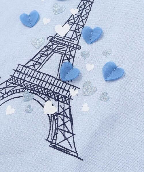 BeBe / べべ Tシャツ | 袖フリルエッフェル塔ハートモチーフ天竺半袖Tシャツ(80~150cm) | 詳細13