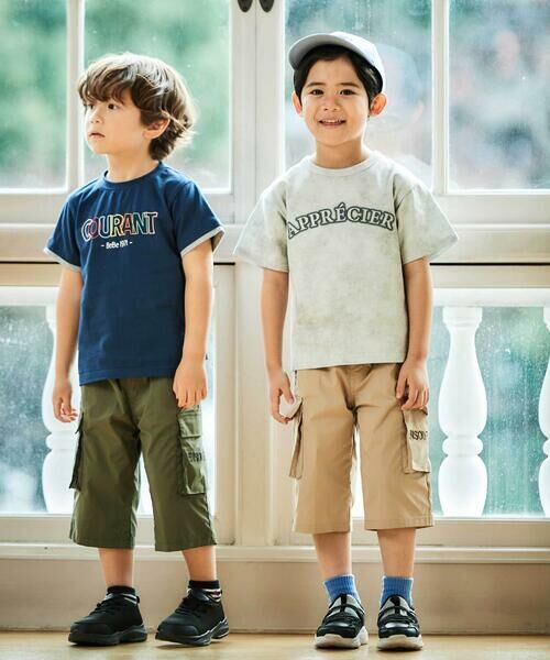 BeBe / べべ Tシャツ | ムラ染め天竺ロゴプリント半袖Tシャツ(90~150cm) | 詳細8