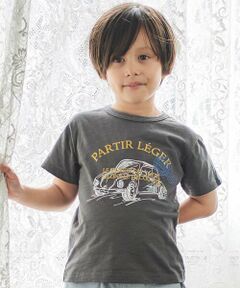 BeBe / べべ Tシャツ | スラブ天竺乗り物スケッチ半袖Tシャツ(80~140cm)