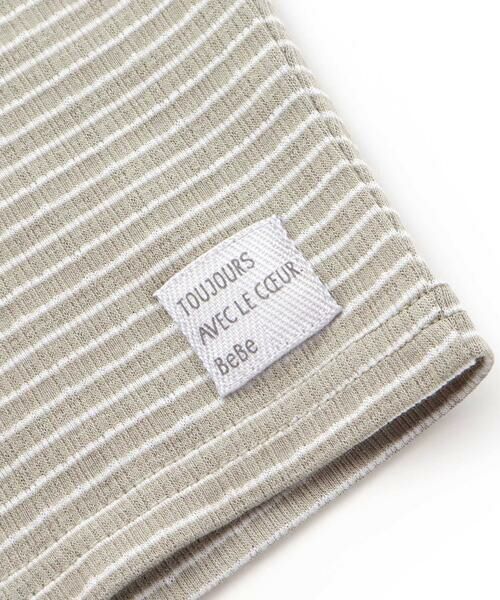 BeBe / べべ ベビー・キッズウエア | ロゴ刺しゅう半袖リンガーTシャツ+ボーダーリラックスパンツセット(80~90cm) | 詳細15