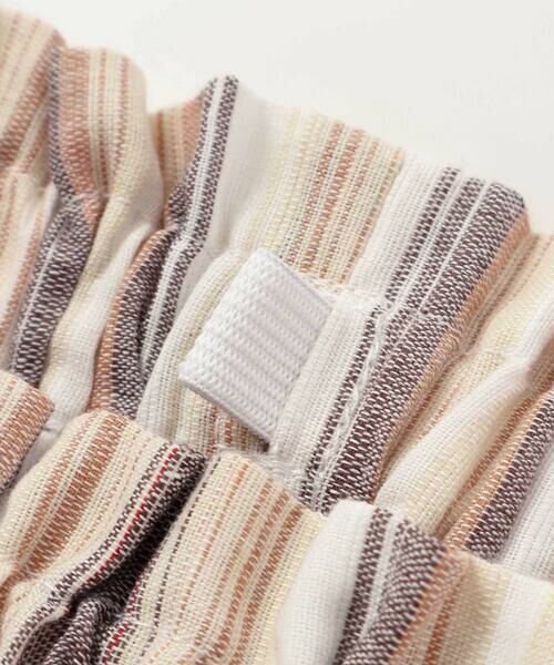 BeBe / べべ ショート・ハーフ・半端丈パンツ | 【お揃い】リネン調マルチストライプスカラップキュロットパンツ(80~100cm) | 詳細11