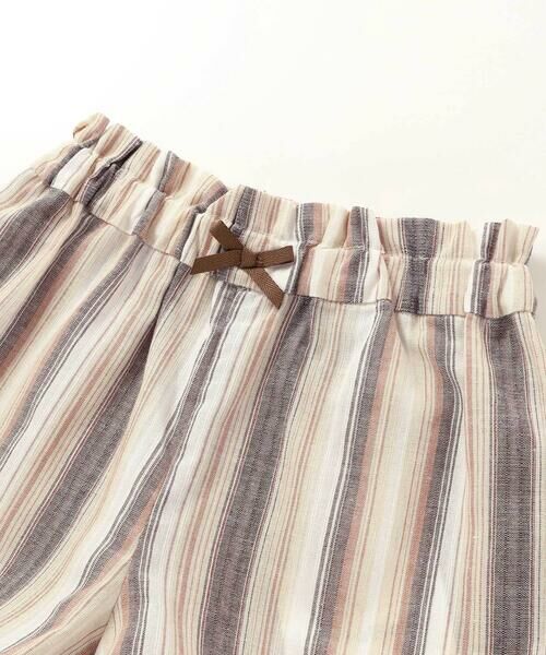 BeBe / べべ ショート・ハーフ・半端丈パンツ | 【お揃い】リネン調マルチストライプスカラップキュロットパンツ(80~100cm) | 詳細9