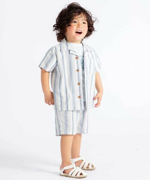 BeBe / べべ ショート・ハーフ・半端丈パンツ | 【お揃い】リネン調マルチストライプハーフパンツ(80~100cm) | 詳細2