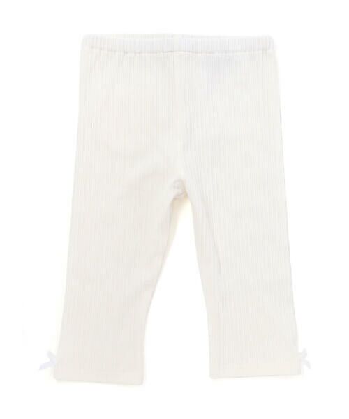 BeBe / べべ レギンス・スパッツ | リボン付き6分丈リブレギンス(80~110cm)（ホワイト）