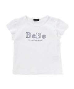 BeBe / べべ Tシャツ | ロゴパッチ刺しゅうレーシースムース半袖Tシャツ(80~100cm)