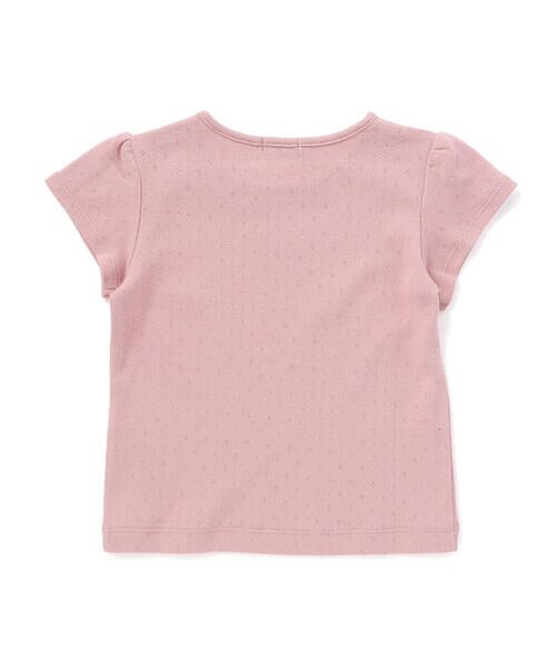 BeBe / べべ Tシャツ | ロゴパッチ刺しゅうレーシースムース半袖Tシャツ(80~100cm) | 詳細4