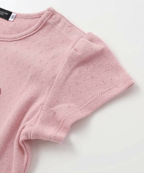 BeBe / べべ Tシャツ | ロゴパッチ刺しゅうレーシースムース半袖Tシャツ(80~100cm) | 詳細7