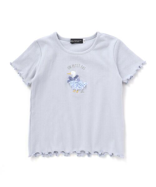 BeBe / べべ Tシャツ | アヒルモチーフメロウフリルスムース半袖Tシャツ(80~100cm) | 詳細1