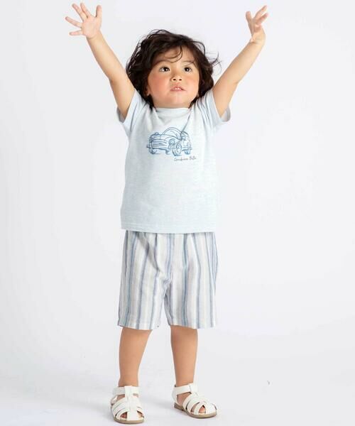 BeBe / べべ Tシャツ | クラシックカースケッチ杢天竺半袖Tシャツ(80~100cm) | 詳細2