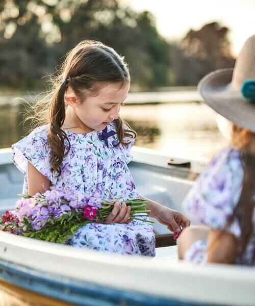 BeBe / べべ ミニ丈・ひざ丈ワンピース | 【お揃い】ジャルダンフルーリプリントサッカーフレアワンピース(90~150cm) | 詳細2