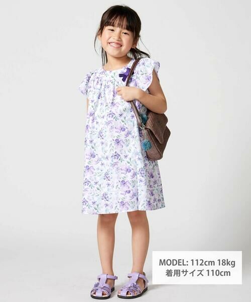 BeBe / べべ ミニ丈・ひざ丈ワンピース | 【お揃い】ジャルダンフルーリプリントサッカーフレアワンピース(90~150cm) | 詳細3