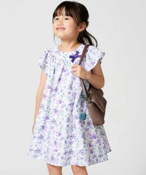 BeBe / べべ ミニ丈・ひざ丈ワンピース | 【お揃い】ジャルダンフルーリプリントサッカーフレアワンピース(90~150cm) | 詳細5