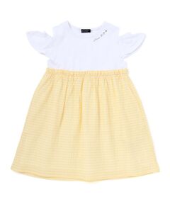 BeBe / べべ ミニ丈・ひざ丈ワンピース | シアーチェックドッキング肩開きワンピース(90~150cm)