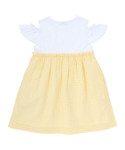 BeBe / べべ ミニ丈・ひざ丈ワンピース | シアーチェックドッキング肩開きワンピース(90~150cm) | 詳細2