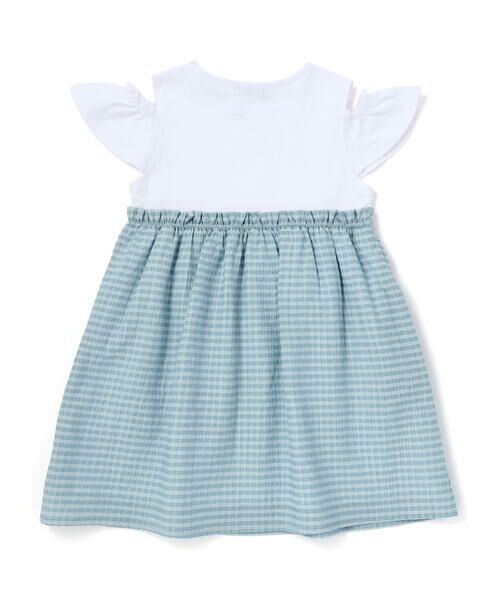 BeBe / べべ ミニ丈・ひざ丈ワンピース | シアーチェックドッキング肩開きワンピース(90~150cm) | 詳細16