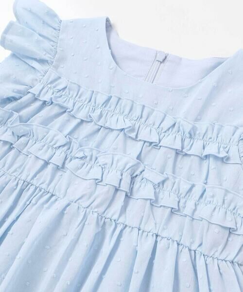 BeBe / べべ ミニ丈・ひざ丈ワンピース | ドットドビーフリルギャザーワンピース(90~140cm) | 詳細13