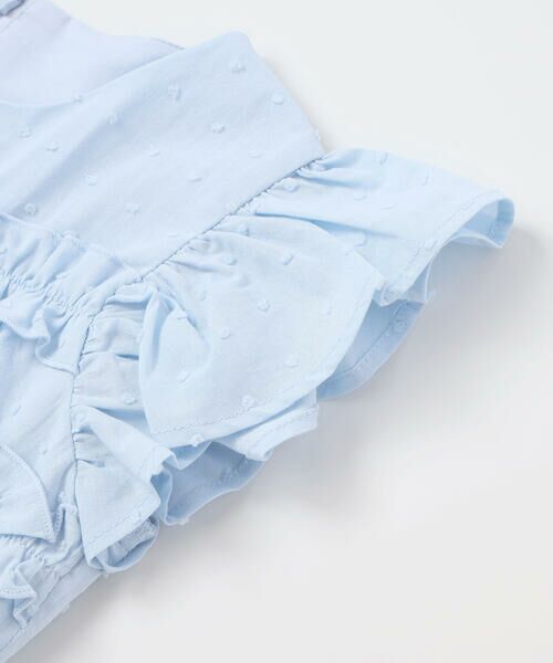 BeBe / べべ ミニ丈・ひざ丈ワンピース | ドットドビーフリルギャザーワンピース(90~140cm) | 詳細14