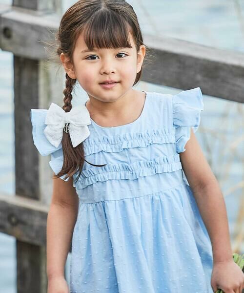 BeBe / べべ ミニ丈・ひざ丈ワンピース | ドットドビーフリルギャザーワンピース(90~140cm) | 詳細9